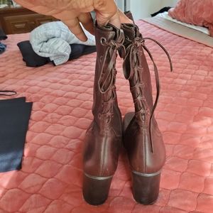 Nine west calf lace up boots